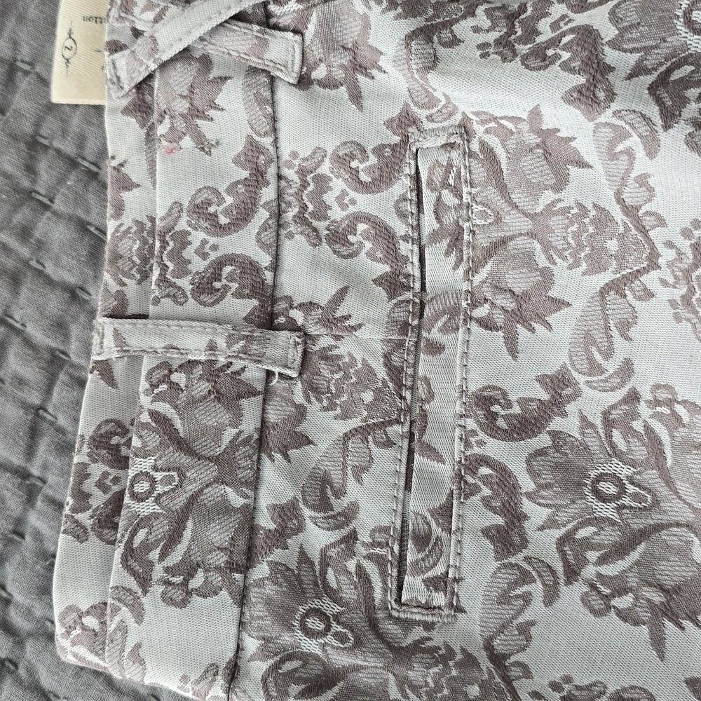 Anthropologie Cartonnier Silver Brocade Crop Pant - Picture 10 of 15